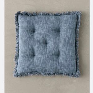 URBAN OUTFITTERS Logan Fringe Floor Pillow Blue 22x 22 NWOT